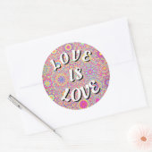 Rond Love Is Love Pride Classic Round Sticker (Enveloppe)