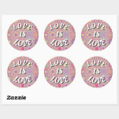 Rond Love Is Love Pride Classic Round Sticker (Feuille)