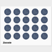 Rond Love is Sweet Mariage Sticker - Marine & White (Feuille)