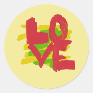 Rond Love Painted Letters Art Sticker