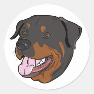 Rond Love Rottweiler Sticker Chien Chien Chien Chien / 
