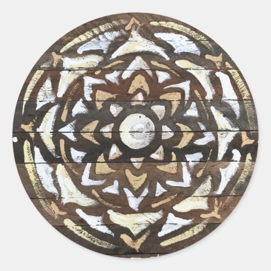 Rond Love Sticker Mandala, Blanc (Devant)