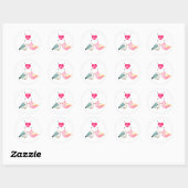 Rond Love You Blue Birds Sticker (Feuille)