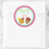 Rond Luau Anniversaire Fête Favoriser Sticker (Sac)