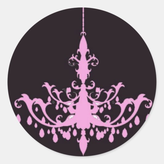 Rond Lustre rose sur Sticker noir (Devant)