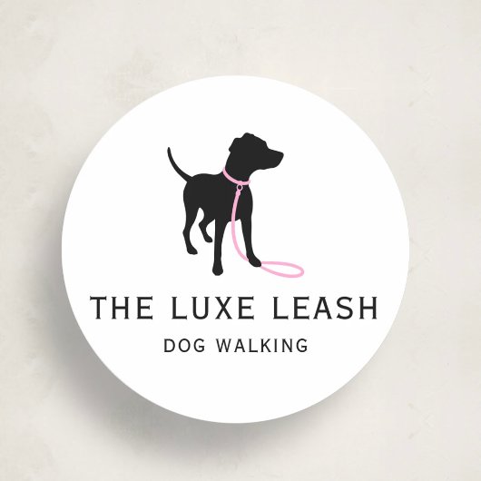 Rond Luxury Dog Walking Sticker | Dog Silhouette Logo