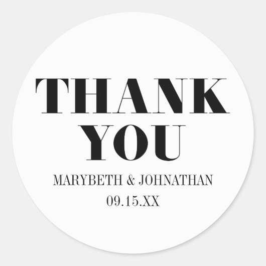 Rond M. et Mme Modern Bold Mariage Sticker (Devant)