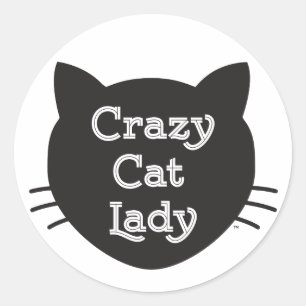 Rond Madame folle Sticker de chat