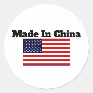 Rond Made in China USA Sticker
