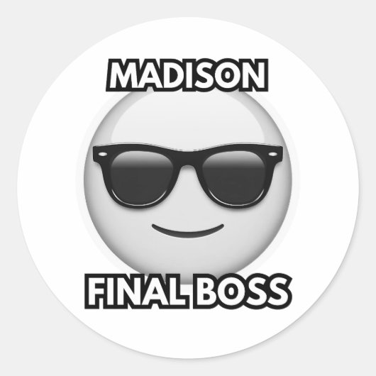 Rond Madison Final Boss Cool Emoji Sticker (Devant)