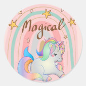 Rond Magique, Unicorne, Sticker Arc-en-ciel (Devant)