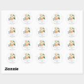 Rond Magnolia Sticker Envelope Stamps (Feuille)