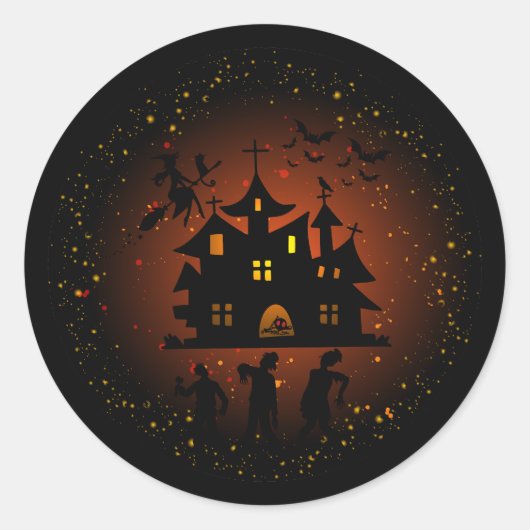 Rond Maison hantée avec Sticker Zombies (Devant)