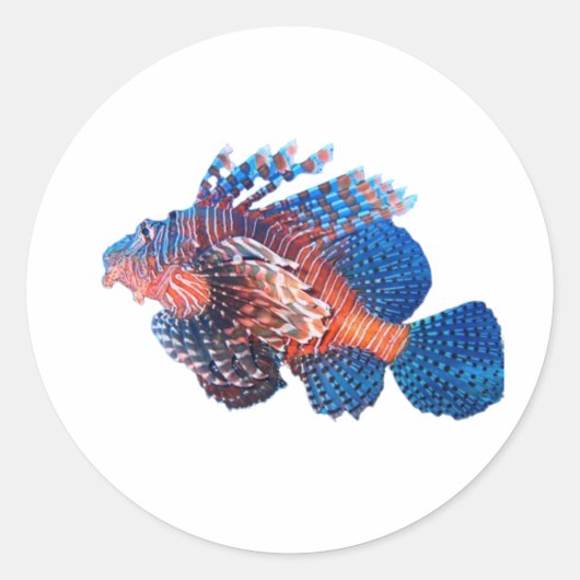 Rond ​Majestic Lionfish Sticker - Exotic Marine Lepu Fi (Devant)