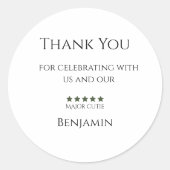 Rond Major Cutie Birthday Sticker Kids Party  (Devant)