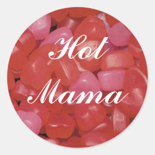 Rond Maman chaude Sticker de coeur gommeux
