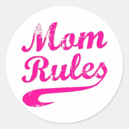 Rond Maman règle drôle Sticker à dire (Devant)