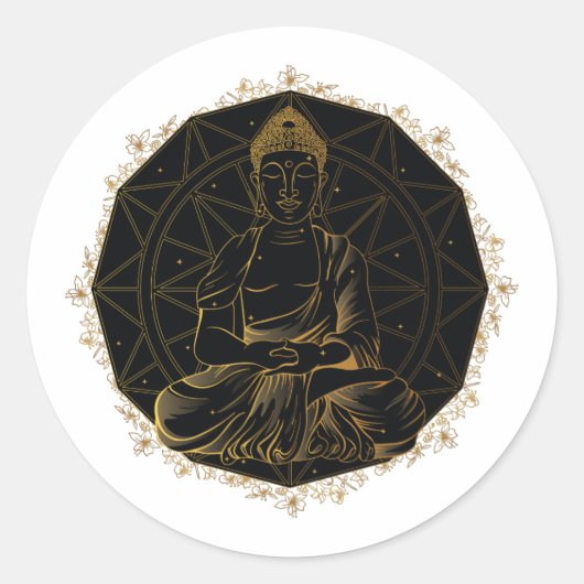 ROND MANDALA BUDDHA STICKER DESIGN (Devant)