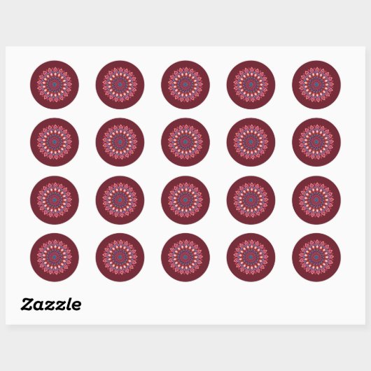 Rond mandala design sticker (Feuille)