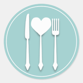 Rond Mangez Boire et être marié Coeur Love Sticker