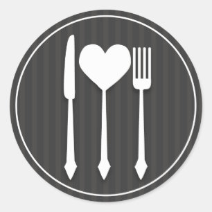 Rond Mangez Boire et être marié Coeur Love Sticker