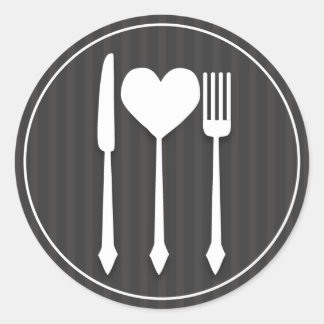 Rond Mangez Boire et être marié Coeur Love Sticker