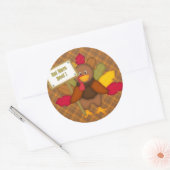 Rond Mangez Plus De Boeuf Sticker Thanksgiving (Enveloppe)