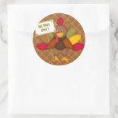 Rond Mangez Plus De Boeuf Sticker Thanksgiving (Sac)