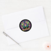 Rond Mardi Gras Mask Sticker - Mobile, AL (Enveloppe)