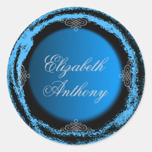 Rond Mariage Bride chambre Bleu Sticker Pile