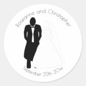 Rond Mariage Classic Round Sticker Bride Groom (Devant)