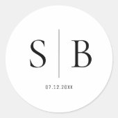 Rond Mariage Couple Initial Sticker Mariage Faveur Étiq (Devant)