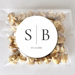 Rond Mariage Couple Initial Sticker Mariage Faveur Étiq