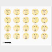Rond Mariage d'abeille Jaune / Sticker de douche (Feuille)