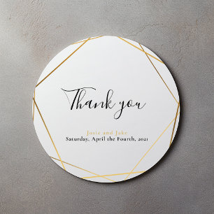 Rond Mariage de l'effet d'or géométrique merci sticker