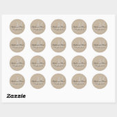 Rond Mariage en toile rustique Favoriser Sticker Monogr (Feuille)