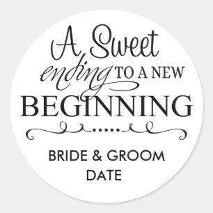 Rond MARIAGE FAVOR STICKER Une fin douce