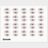 Rond Mariage floral Adresse de retour Sticker classique (Feuille)