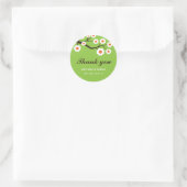 Rond Mariage Floral Vert Favoriser Merci Sticker (Sac)