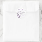 Rond Mariage floral violet et blanc Favoriser Sticker (Sac)