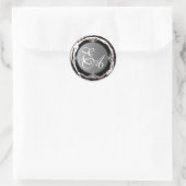 Rond Mariage Monogram Silver Sticker Phuile (Sac)