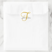 Rond Mariage Monogramme F plus Sticker Gold de prénoms (Sac)
