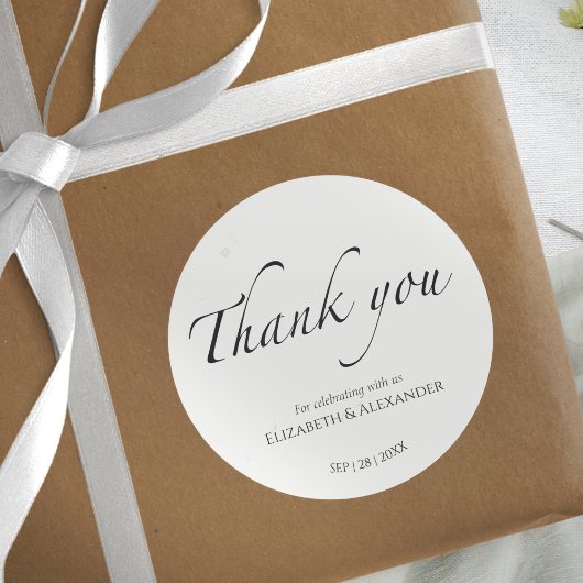 Rond Mariage noir et blanc merci Sticker