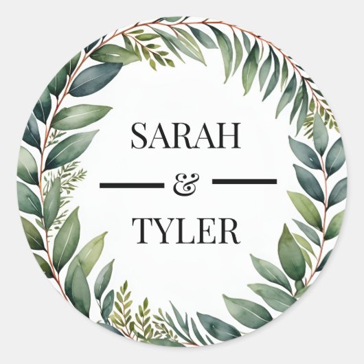 ROND MARIAGE STICKER EUCALYPTUS WREATT (Devant)