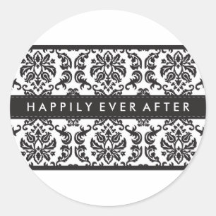 Rond MARIAGE :: STICKER SEAL :: damask noir