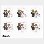 Rond Mariage Teddy Bear Sticker Faveurs (Feuille)