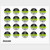 Rond Mariage vert Apple Monogramme Date Damask Sticker (Feuille)