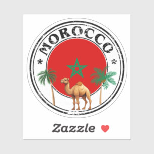 Rond Marokko Vlag Seal Sticker-Perfect Sticker