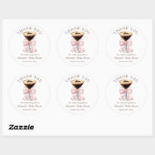 Rond Martini Pink Baby Shower Thank you Sticker (Feuille)