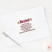 Rond Maryland State Info Sticker (Enveloppe)